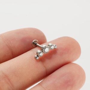 Graduated CZ Cluster Labret Stud for Helix and Lobe Piercings - Image 5