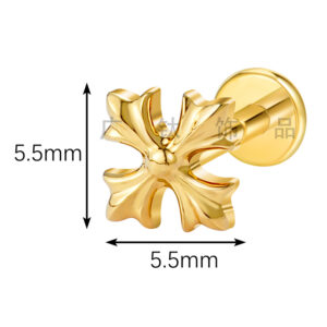 gothic cross labret stud dimensions 5.5mm