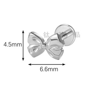 Bow Labret Stud – Dimensions 6.6mm x 4.5mm