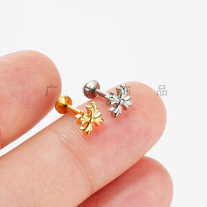 titanium gothic cross labret studs size comparison
